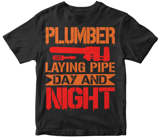 Plumber laying pipe day and night